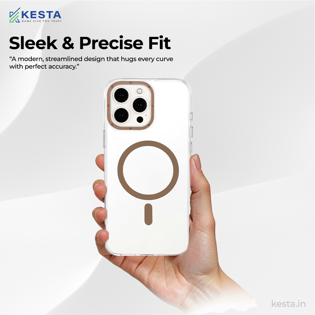 iPhone 16 Pro Max Cover - Crystal Armour Gold Transparent Case (Scratch & Smudge Resistant & Wireless Charging Ready)