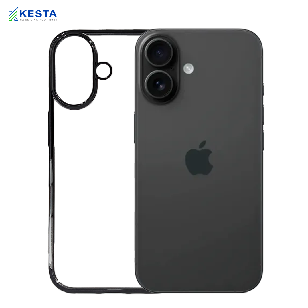 iPhone 17 Cover - Black Noble Transparent Case (Supports Irrelevent Drops)