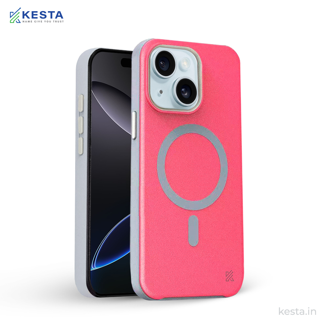 iPhone 15 Cover - MagArmour Pink Hybrid Case (Grip + Gloss – Textured for Control, Smooth Style)