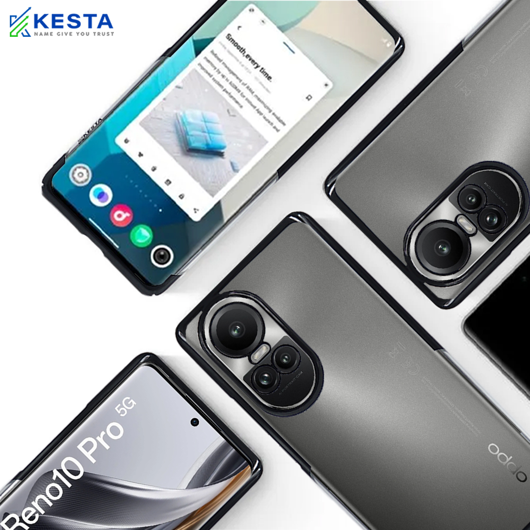 Oppo Reno 10 Pro Cover - Noble Black Transparent Case (Ultra Slim Protected)