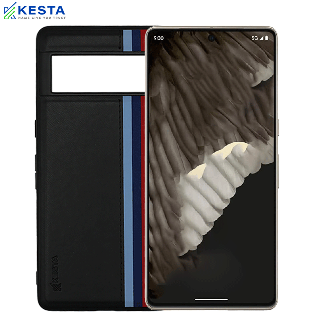 Google Pixel 6A Cover - Phantom Black Leather Case (Shock Proof)
