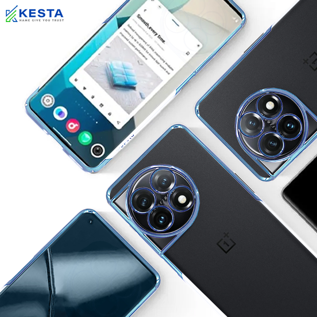 Oneplus 11 Cover - New Blue Transparent Case (Easily Acessable)