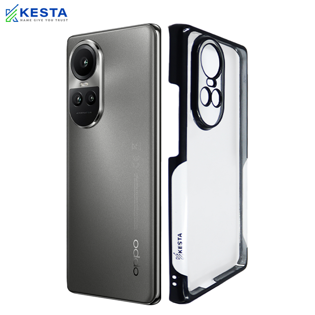 Oppo Reno 10 Pro Cover - Noble Black Transparent Case (Ultra Slim Protected)