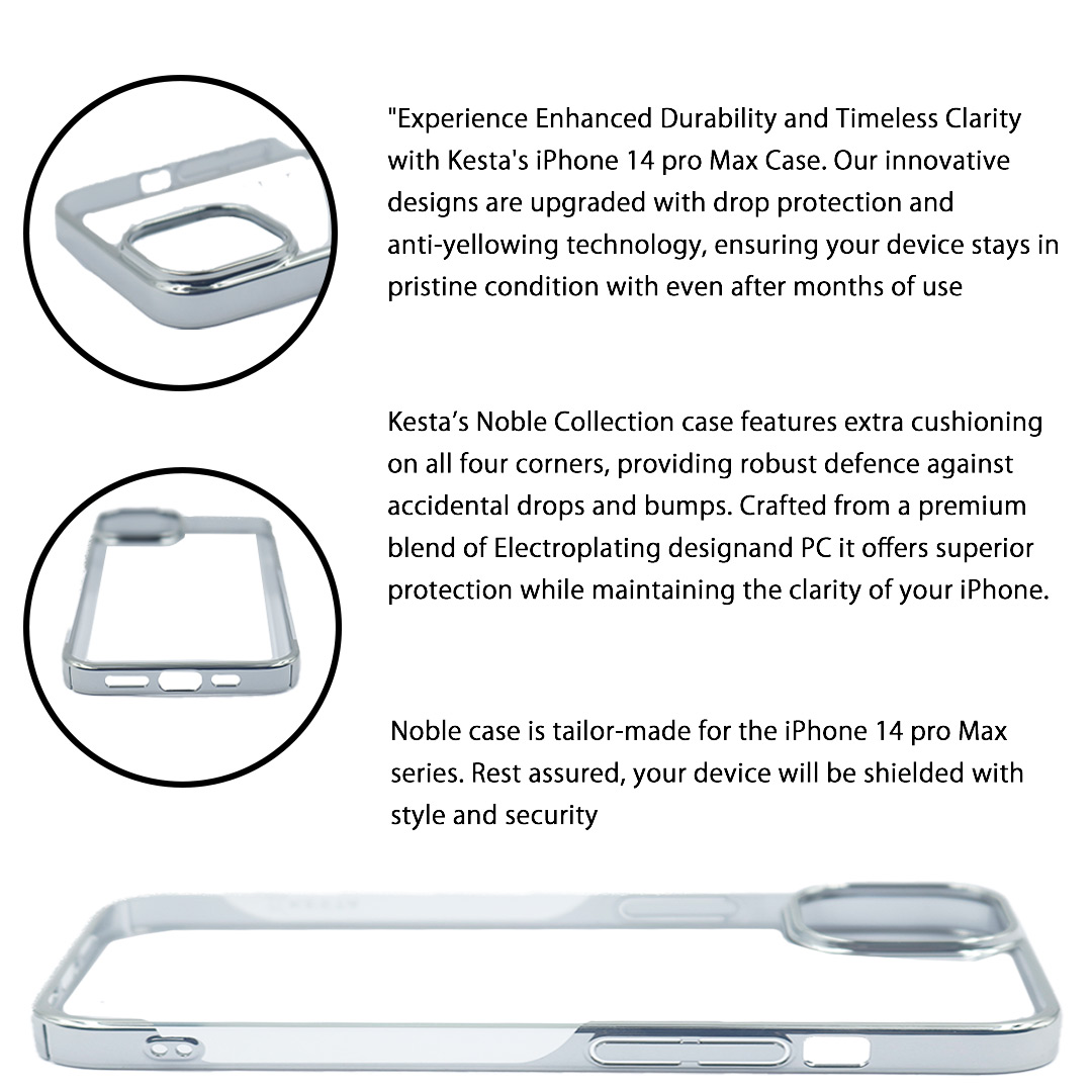 iPhone 14 Pro Max Cover - Noble Silver Transparent Case (Anti Yellowing)