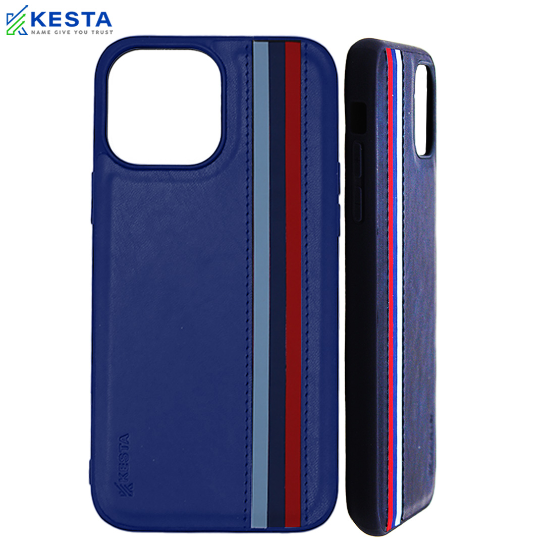 iPhone 14 Pro Max Cover - Phantom Blue Leather Case (Shock Proof)