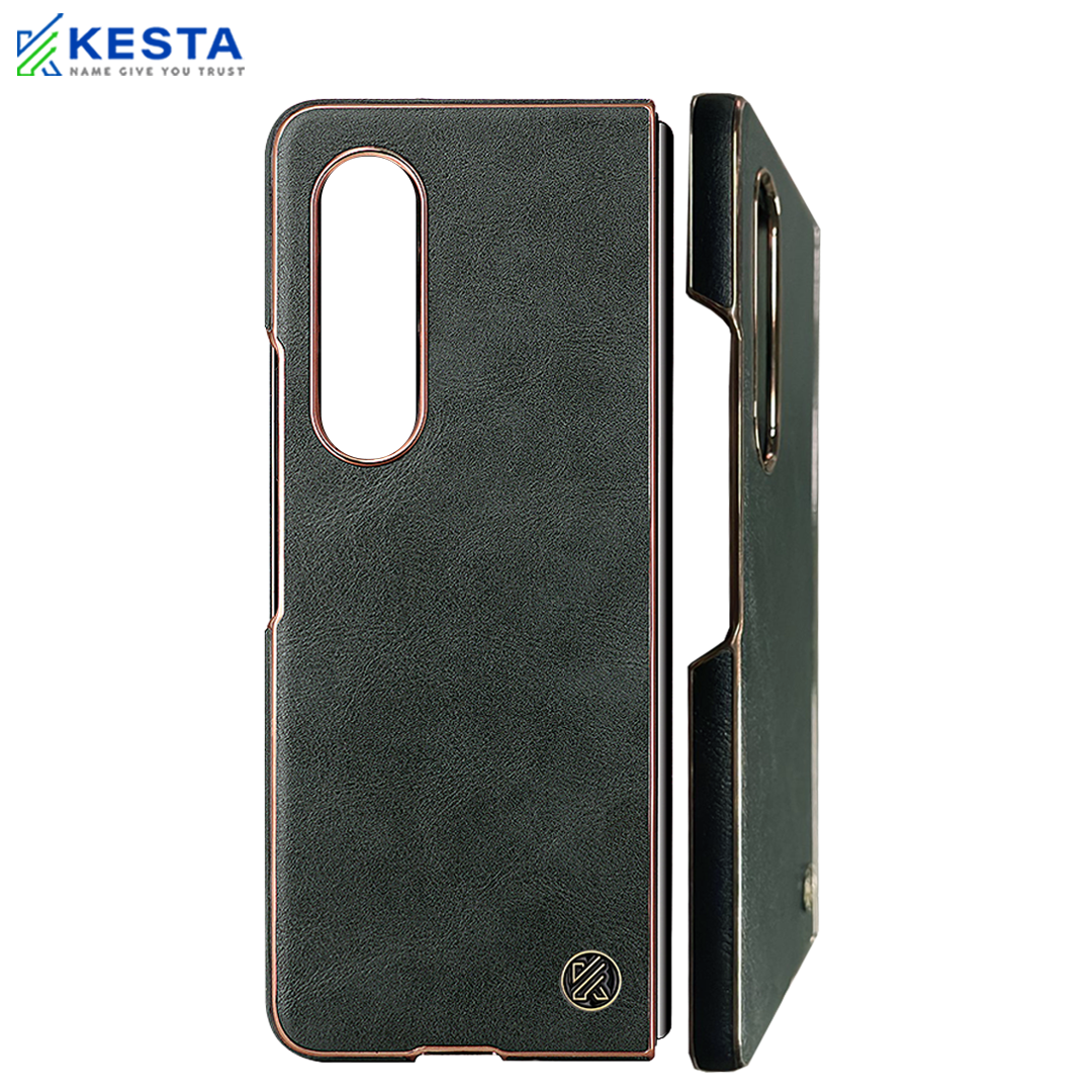 Samsung Z Fold 4 Cover - British Green Leather Case (Smooth Navigation)