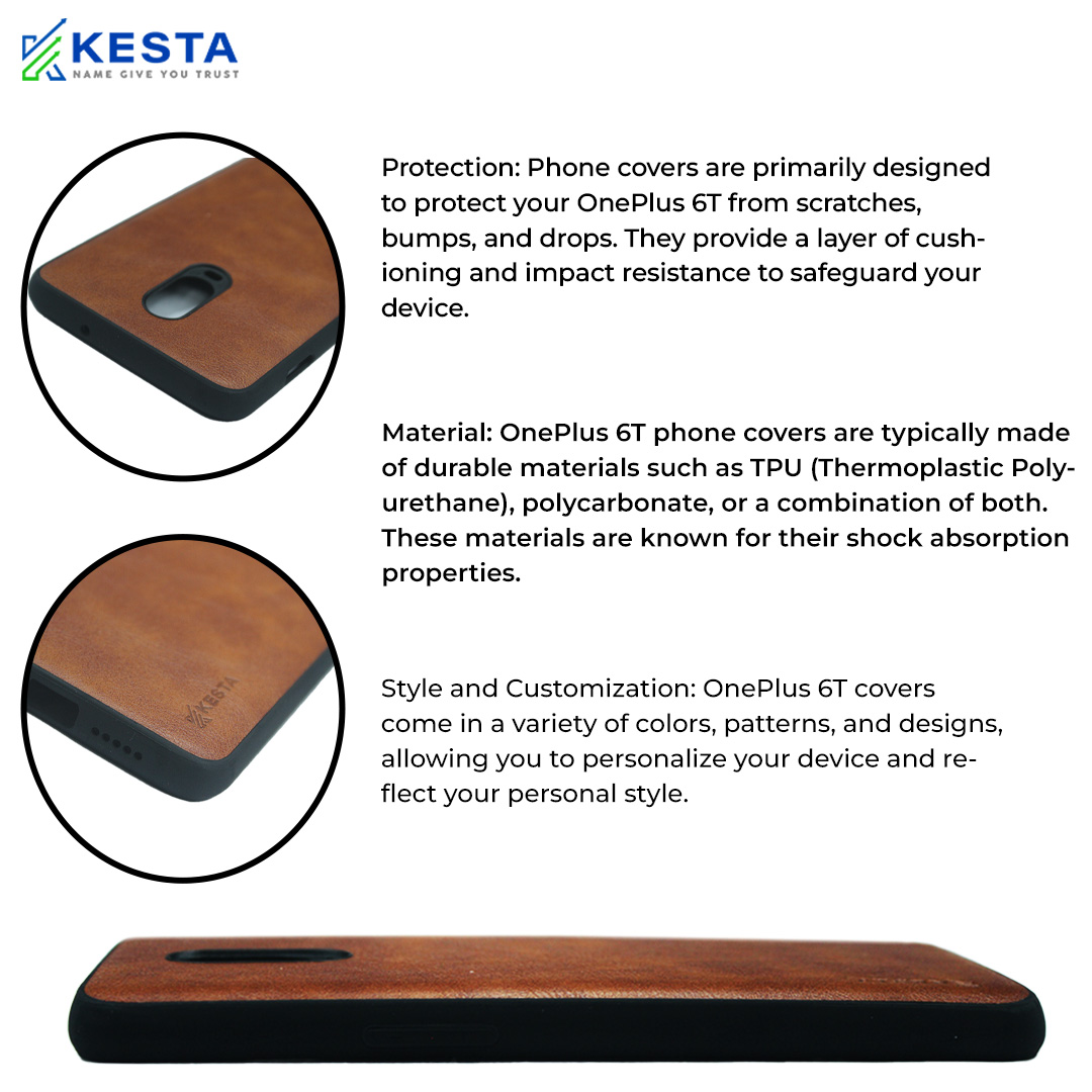 Oneplus 6T Cover - Brave Brown Leather Case (Waterproof & Dustproof)