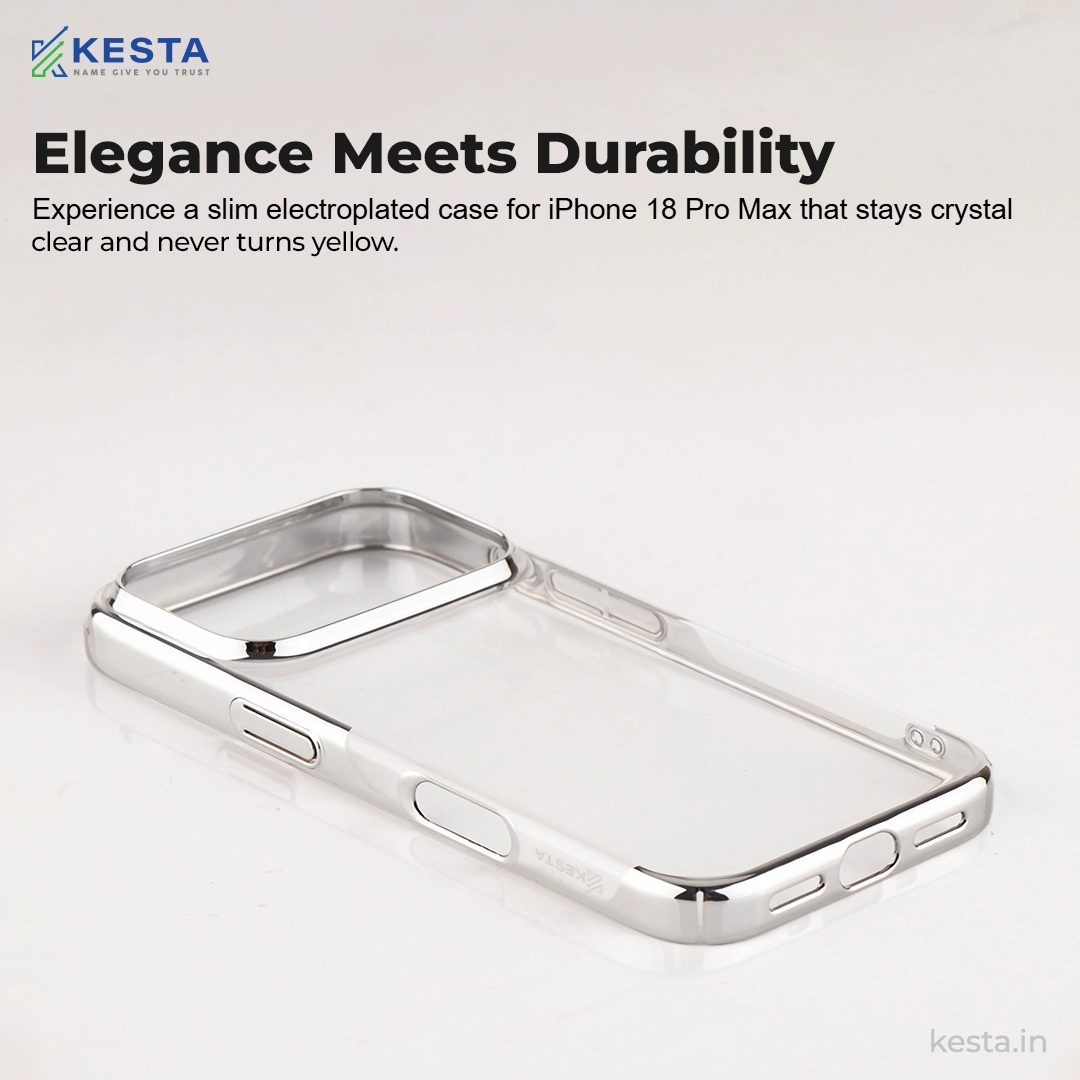 iPhone 18 Pro Max Cover – Transparent Silver | Original Look. Enhanced Protection.