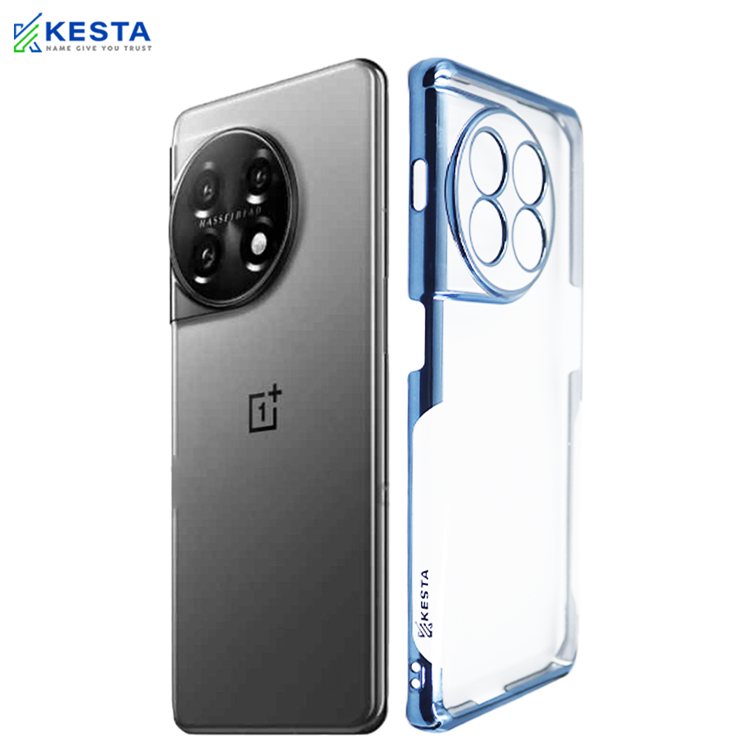 Oneplus 11 Cover - New Blue Transparent Case (Easily Acessable)