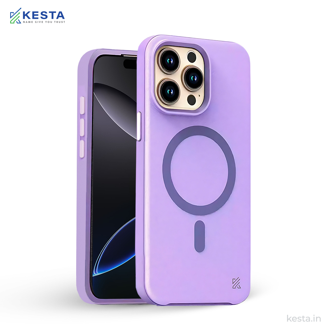 iPhone 15 Pro Max Cover - MagArmour Purple Hybrid Case (Grip + Gloss – Textured for Control, Smooth Style)