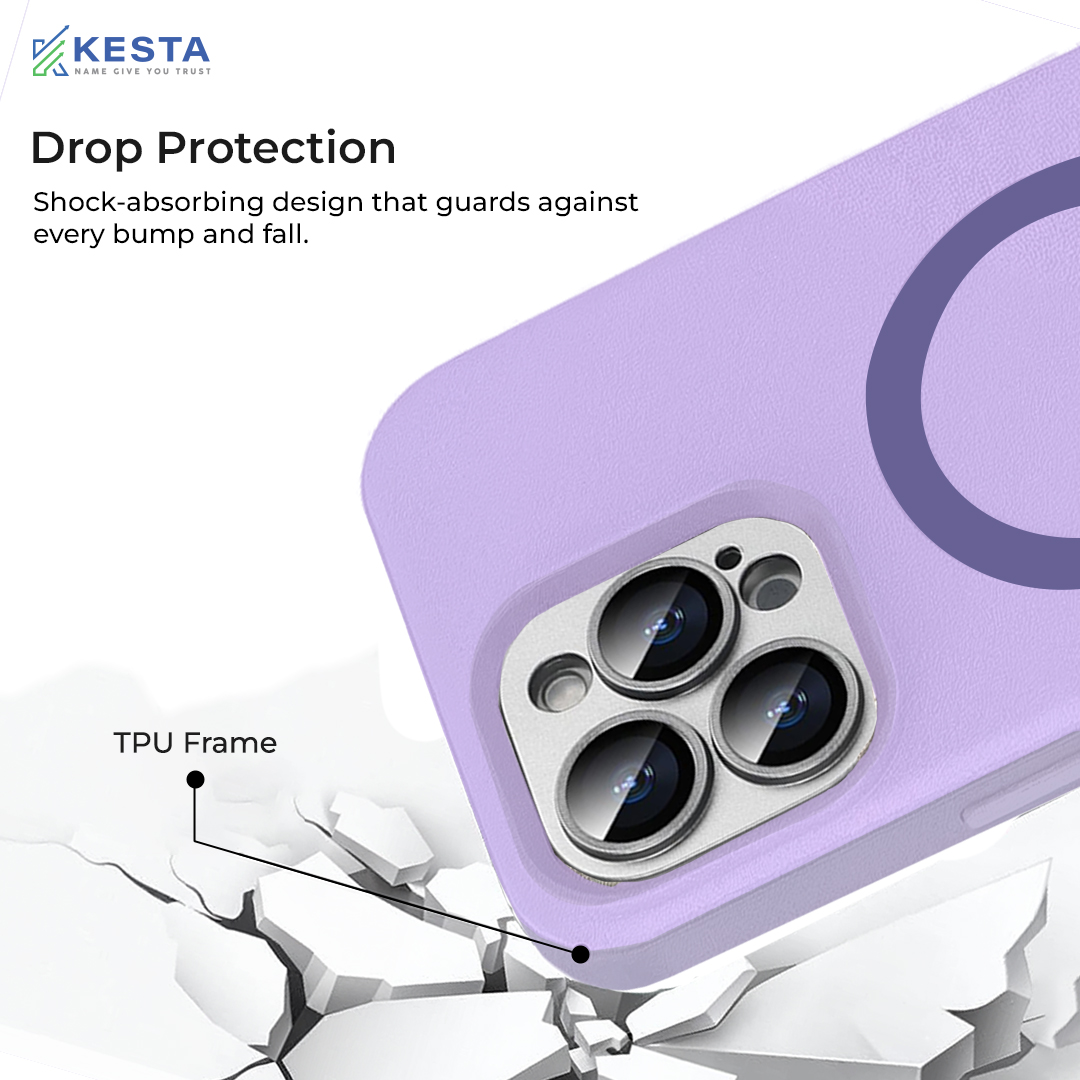 iPhone 15 Pro Max Cover - MagArmour Purple Hybrid Case (Grip + Gloss – Textured for Control, Smooth Style)