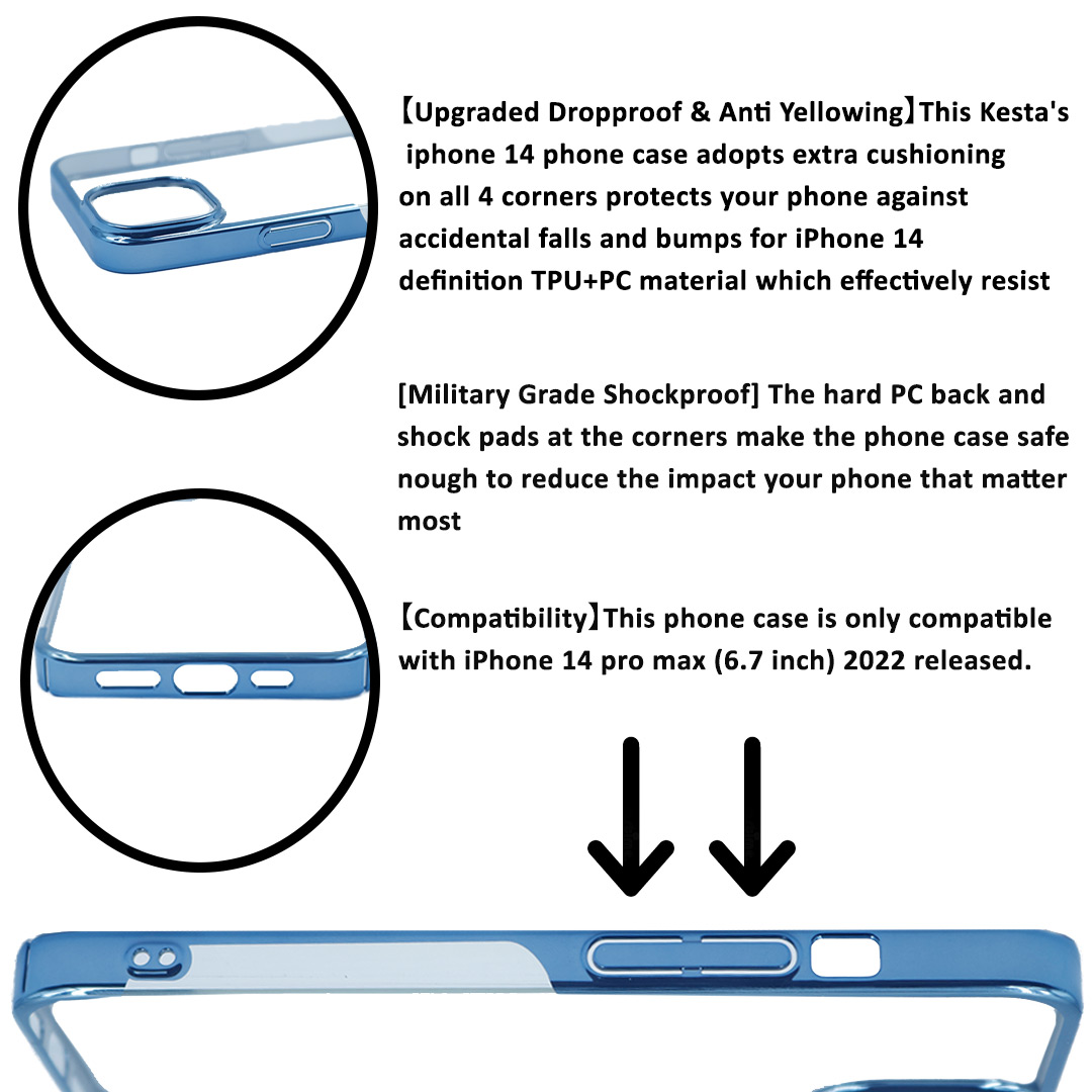 iPhone 14 Cover - Noble Sierra Blue Transparent Case (Anti Yellowing Protection)