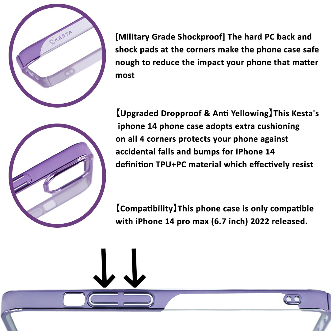 iPhone 14 Cover - Noble Purple Transparent Case (Anti Yellowing Protection)